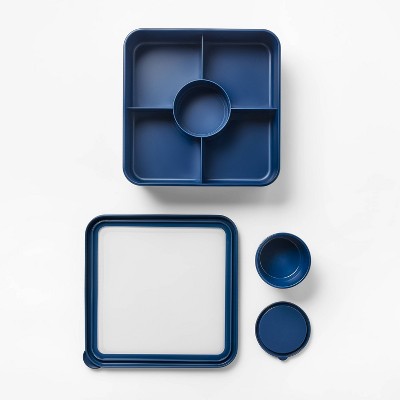 Large Snack Bento Food Storage Container Navy Blue - Figmint