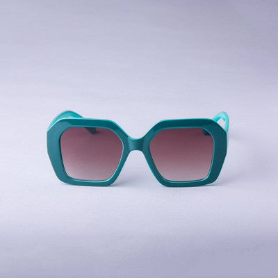 Women's Two-Tone Oversized Angular Square Sunglasses - A New Day Green