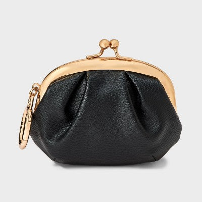 Mini Kiss Lock Pouch Bag Charm - A New Day Black
