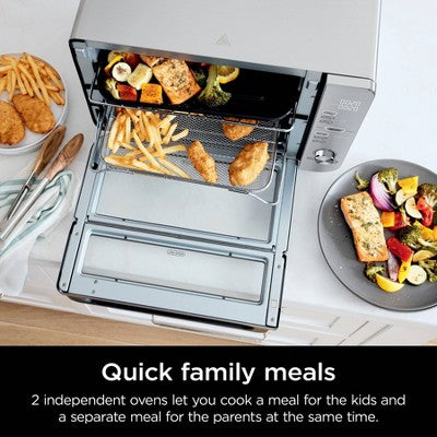 Ninja Double Stack XL Countertop Oven and Air Fryer with SmartFinish & DualZone Technology DCT601: Stainless Steel, Convection Bake, Air Fry (LOCAL PICKUP ONLY)