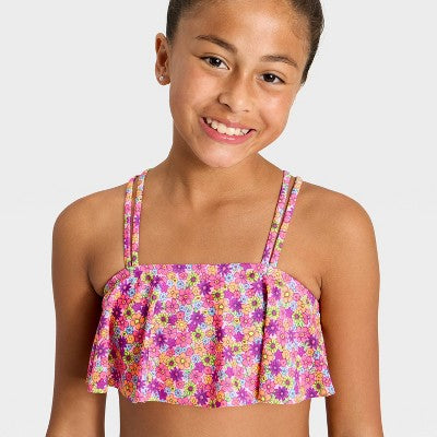 Girls' Fancy Floret One Piece Swimsuit - Cat & Jack Pink S