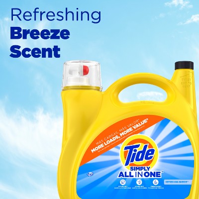 Tide Simply Liquid Laundry Detergent - Refreshing Breeze - 182oz