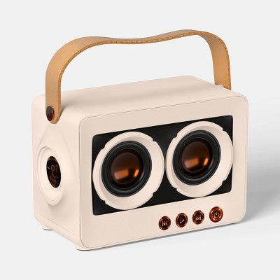 Retro Tech Wireless Bluetooth Speaker - heyday Stucco: USB-C Connection, Bookshelf