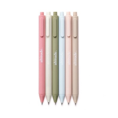 Altitude 6pk Retractable Ballpoint Pens 1.0mm Black Ink Eucalyptus