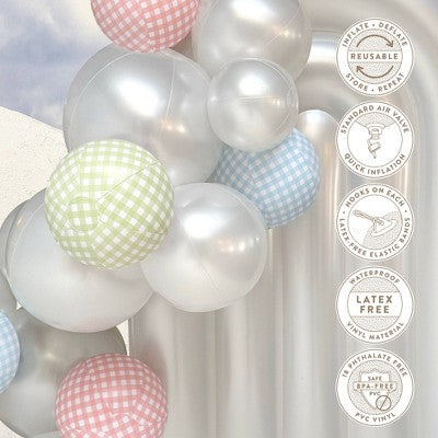 Minnidip 5ct Balloon Garland: Gingham Print