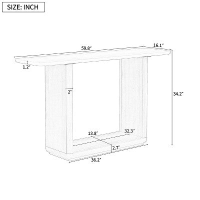 Dexmalle Mirod Elegant Minimalist Console Table with Curved Corners (LOCAL PICKUP ONLY)
