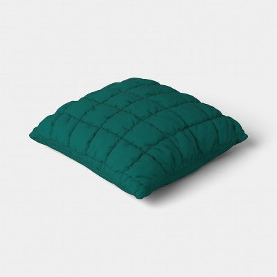 19"x19" Quilted Solid Pillow Dark Green - Room Essentials