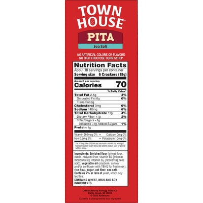 Town House Pita Oven Baked Crackers Sea Salt - 9.5oz