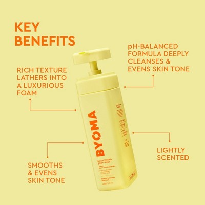BYOMA Brightening Body Wash - 16.9oz: Vegan, Alcohol-Free, Fresh Scent, Normal Skin, Whole Body Cleansing Liquid