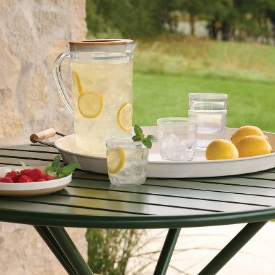 5pc Pitcher Set with 4 Cups White Rim - Hearth & Hand with Magnolia