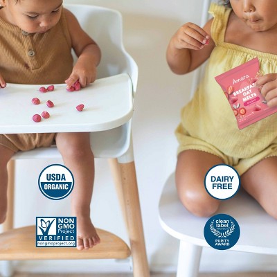 Amara Organic Breakfast Oat Melts Strawberry Baby Snack - 7g