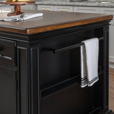 Powell Posie Kitchen Island with 2 Stools Black (LOCAL PICKUP ONLY)