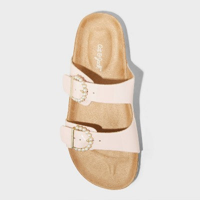 Girls' Drew Footbed Sandals - Cat & Jack Pink 13