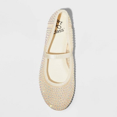 Girls' Faye Embellished Mesh Ballet Flats - art class Beige 1