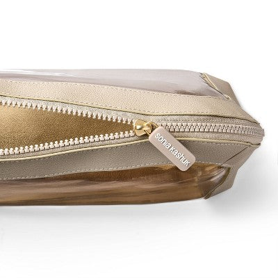Sonia Kashuk Large Travel Makeup And Toiletry Bag Set - 2pc - Tan With Window