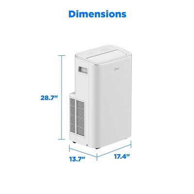 Midea 10,000 BTU DOE Smart Inverter Portable Air Conditioner, for spaces up to 450 sq. ft., White (LOCAL PICKUP ONLY)