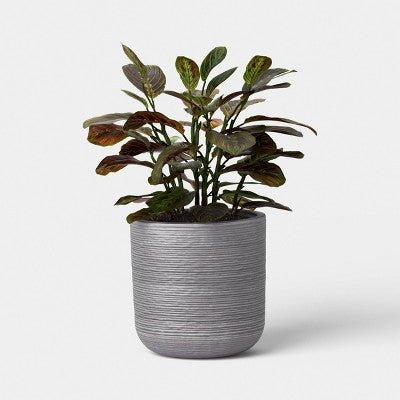 Fluted Outdoor Planter Gray 10" - Threshold