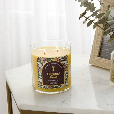 2 Wick 15.1oz Lidded Jar Candle Sugared Pear - Threshold