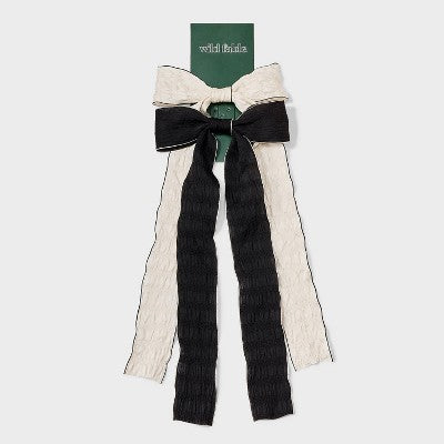 Bow Pelican Hair Clip Set 2pc - Wild Fable Black/White