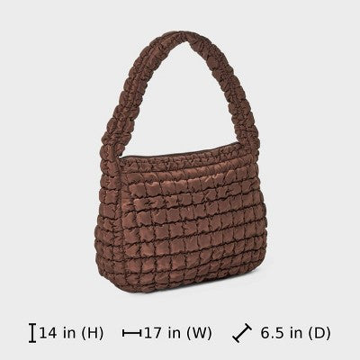 Puffer Hobo Shoulder Bag - Wild Fable Brown