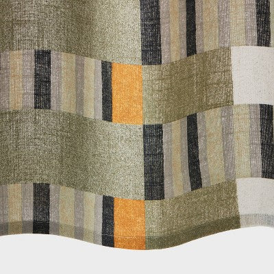 Modern Geo Shower Curtain Green - Threshold
