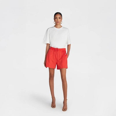 KBB by KAHLANA Women's Mid-Rise 'The Track Shorts' - Red XL