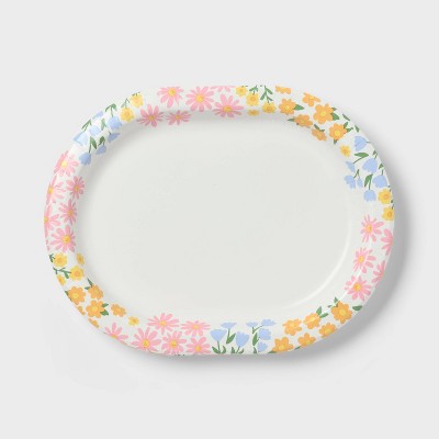 10ct Easter Floral Buffet Paper Plate - Spritz