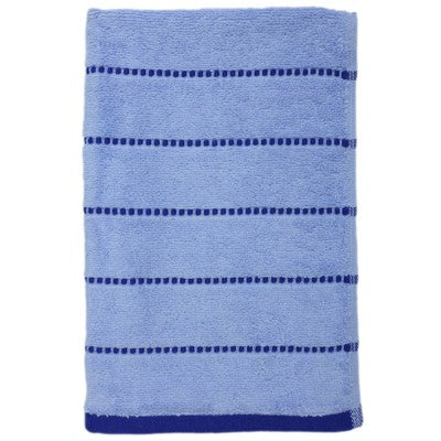 6pc Bath Towel Set Blue Striped Smiles - Kapoor Home