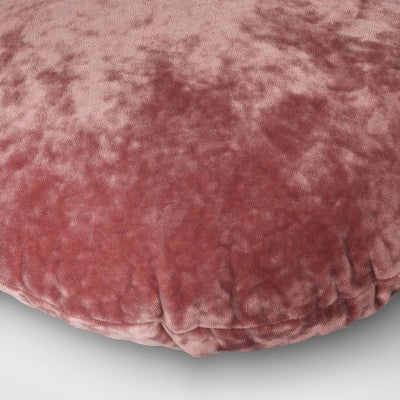 Lustrous Velvet Round Throw Pillow Dark Mauve - Threshold
