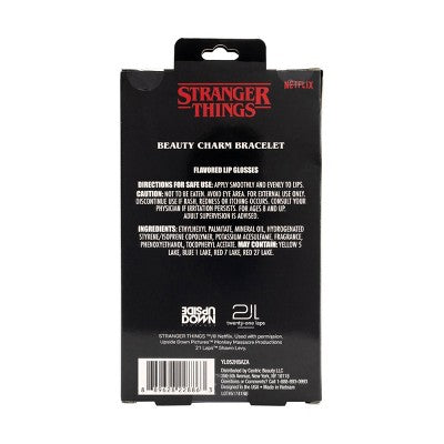Stranger Things Lip Gloss with Charm Bracelet - 0.6oz