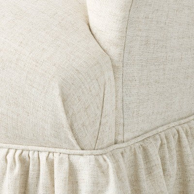 Ruffle Skirt Accent Chair with Swivel Cream Flecked Linen - Threshold designed with Studio McGee (LOCAL PICKUP ONLY)
