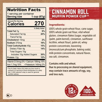 Kodiak Protein-Packed Cinnamon Roll Muffin Power Cup - 2.36oz