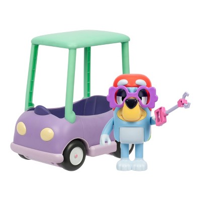 Bluey Chat Mates Figure & Vehicle - Granny Car & Janet: Plastic Interactive Toy with BBC License