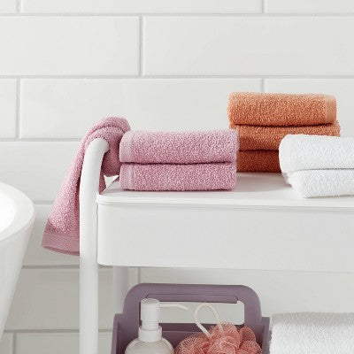 18pk Everyday Washcloths Pink/Orange/White - Room Essentials (LOCAL PICKUP ONLY)