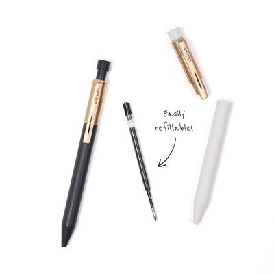 Altitude 2pk Refillable Ballpoint Pens 1.0mm Black Ink Gold