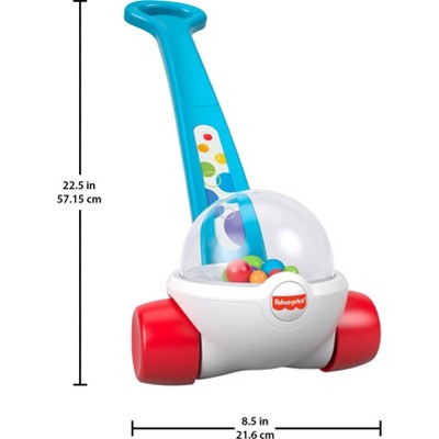 Fisher-Price Corn Popper Blue Push Toy with Popping Action for Baby & Toddler Ages 1+ Years
