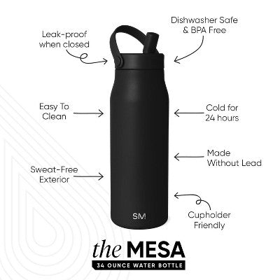 Simple Modern 34oz Mesa Midnight Water Bottle Black