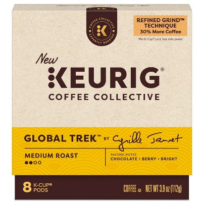Keurig Coffee Collective Global Trek Medium Roast K-Cup Coffee Pods - 8ct: Arabica Beans, Chocolate, Berry Flavors (LOCAL PICKUP ONLY)