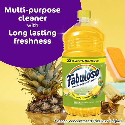 Fabuloso Pineapple Liquid All-Purpose Cleaners - 56oz: Multi-Surface, Furniture, Floor Usage