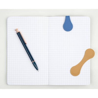 PU Leather 2pk Magnetic Bookmarks - Camel & Blue