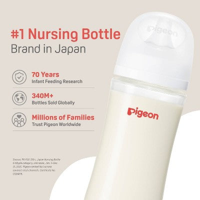 Pigeon Nurture & Nest Wide-Neck Anti-colic Glass Baby Bottles with Nipples - 5 fl oz/2pk