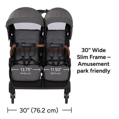 Baby Trend York Compact Side-By-Side Double Full Size Stroller - Cosmic Gray (LOCAL PICKUP ONLY)
