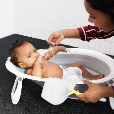 Boon Naked 2-Position Collapsible Baby Bathtub for Infants and Toddlers - Gray