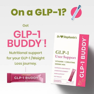 Dr. Stephanie's GLP-1 Buddy Vitamin + Creatine Drink Mix for GLP-1 Users - 12ct