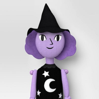 Hanging Knit Character Witch Decorative Sculpture - Hyde and EEK! Boutique Black/Purple (LOCAL PICKUP ONLY)