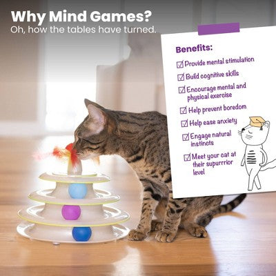 Catstages Tower of Tracks and Spinning Catnip Cat Interactive Toy: 9-Inch Height, 0.75 lb Weight