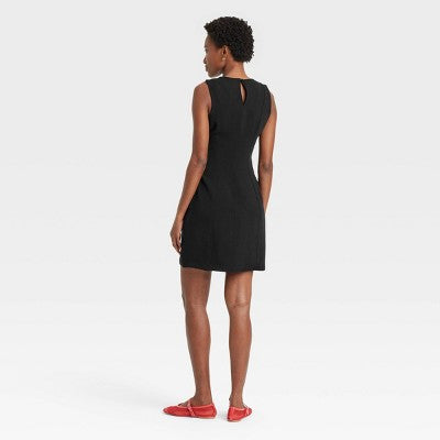 Women's Mini Sheath Dress - A New Day Black 4: Sleeveless Crew Neck
