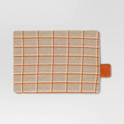 On the Go Collection Quilted Checkered Throw Blanket Orange - Room Essentials