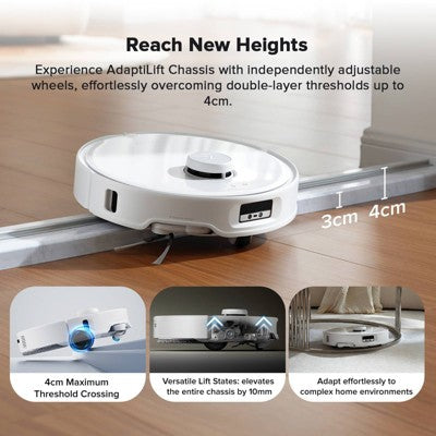 Roborock Qrevo Curv Robotic Vacuum and Mop 6.5" Path White: Multi-Surface, Electric, Tangle-Free, Automatic Height Adjustment, 2.5L Capacity (LOCAL PICKUP ONLY)