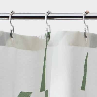 Fabric Painted Strokes Shower Curtain Green - Room Essentials